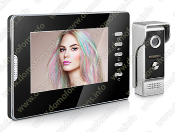 Цветной HD цифровой 7 домофон Eplutus EP-7300-B для частного дома и коттеджа с уличной антивандальной панелью