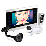 Комплект видеодомофона HDcom S-104 и купальной камерой KDM-6413G и уличной камерой KDM-6215G